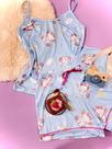 Pijama Blogueirinha Azul/ Elegante - TAM M