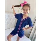 Pijama blogueirinha Infantil de Botão Baby doll americano