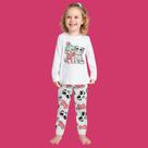 Pijama Blusa e Calça em Algodão Estampa Cachorro e Gato Brilha no Escuro Branco/Mescla White - Kyly