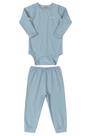 Pijama Body manga longa e Calça em malha - Tam P: 0-03M / M: 6-9M / G: 9-12M
