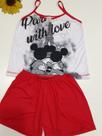 Pijama branco e vermelho feminino