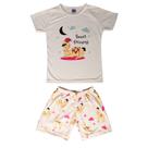 Pijama Branco Lhama Manga Curta Verão Feminina infantil e Juvenil de Dormir Tam 2/4/6/8/10/12. Anos