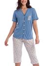 Pijama Capri Desire 1048 Feminino Com Abertura Flontal Florescer Poliviscose T. P/XG Pijama Capri Desire 1048 Feminino Com Abertura Flontal Florescer Poliviscose T. P/XG