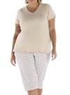Pijama Capri Pzama 090251 Feminino Plus Size Estampado Meia Malha T. 50/54 Pijama Capri Pzama 090251 Feminino Plus Size Estampado Meia Malha T. 50/54