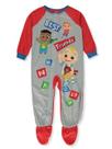 Pijama com Pé para Criança CoComelon 2T Cinza e Vermelho