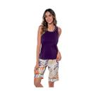 Pijama Curto Bermudoll Feminino Firantela DeMillus 220710 Pijama Curto Bermudoll Feminino Firantela DeMillus 220710