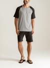 Pijama Curto Groh 414101 Masculino Raglan Com Bolsos Algodão T. P/GG