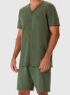 Pijama Curto Malwee 1000126765 Masculino Abertura Frontal Meia Malha T. M/GG