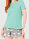 Pijama Curto Malwee 1000126820 Feminino Estampado Meia Malha Algodão T. P/GG