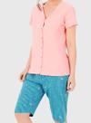 Pijama Curto Malwee 1000126826 Feminino Abertura Frontal Meia Malha T. P/XGG
