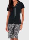 Pijama Curto Malwee 1000126826 Feminino Abertura Frontal Meia Malha T. P/XGG