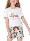 Pijama Curto Malwee 1000131174 Infantil Estampado Meia Malha Algodão T. 04/14