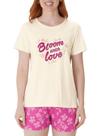 Pijama Curto Malwee 1000133156 Feminino Estampado Malha Algodão T. P/GG