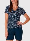 Pijama Curto Malwee 1000133377 Feminino Estampado Decote V Viscose Stretch T. P/XGG