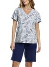 Pijama Curto Paulienne 437.75 Feminino Estampado Renda e Malha Algodão T. 42/52