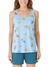 Pijama Curto Regata Malwee 1000132822 Feminino Estampado Malha Algodão T. P/GG