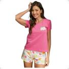 Pijama Curto Shortdoll Feminino Fofura DeMillus 220077 Cor:Rosa ChicleteTamanho:44