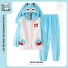 Pijama De Coral Fleece Hatsune Miku Com Estampas De Desenhos Animados, Robe E Calças Para Uso