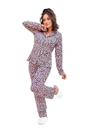 Pijama de Frio Aberto Americano Manga Longa Estampado