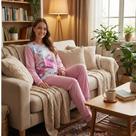 Pijama De Frio Feminino Adulto Inverno Longo kit 5 conjunto