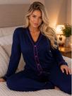 Pijama de Inverno Americano com Botões para Amamentação Manga Longa e Calça Janaina Pijama de Inverno Americano com Botões para Amamentação Manga Longa e Calça Janaina