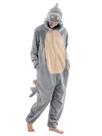Pijama de macacão JUOLOET, fantasia de dinossauro adulto unissex, cinza Pijama de macacão JUOLOET, fantasia de dinossauro adulto unissex, cinza