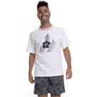 Pijama de Manga em Malha Masculino Floral - Chumbo - M