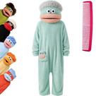 Pijama de pelúcia Brrioe Funny Big Mouth Monster Plush Fleece