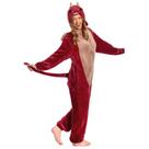 Pijama de pelúcia unissex para adultos Onesie OLAOLA Red Dragon, grande