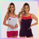 Pijama Diversos Babydoll Shortdool Barato Short Liso Atacd.