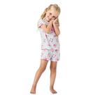 Pijama Dois Corações Kyly Feminino 100% Algodão Com Shorts e Camiseta Brilha No Escuro