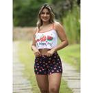 Pijama Fabíula Cropped Baby Doll Short Doll.