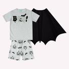 pijama Fantasia Morcego Com Capa Removivel Brilha no Escuro Infantil Menino