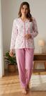 Pijama Feminino Aberto Manga Longa corte amplo Malha P Ao Gg