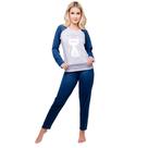 Pijama Feminino Adulto Diones Com Camiseta Manga Longa E Calça