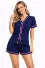 Pijama Feminino Americano Blogueirinha Blogueira Curto Botão Dormir Verão