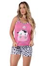 Pijama Feminino Baby Doll Curto Vaca Verão Alcinha Noite