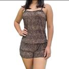Pijama Feminino Baby Doll Short Doll Estampado Roupa de Dormir Confortável