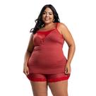 Pijama Feminino Baby Doll Short Doll IMI Lingerie Em Microfibra E Renda Plus Size Cecília