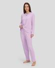 Pijama Feminino Canelado de Algodão Macio Malva Lohe