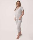 Pijama Feminino Capri Mescla Botões Marisa Cinza-91056 Pijama Feminino Capri Mescla Botões Marisa Cinza-91056