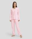 Pijama Feminino Cetim com Renda Rosa Lohe