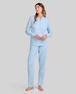 Pijama Feminino com Zíper e Poás Azul Celeste Lohe