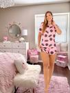 Pijama feminino conjunto blusa manga curta e short desenho Oreo linha premium alta elasticidad Pijama feminino conjunto blusa manga curta e short desenho Oreo linha premium alta elasticidad