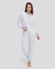 Pijama Feminino Corações com Elástico Macio Azul Celeste Lohe