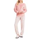 Pijama Feminino Danka Fleece Poá Longo Rosa - 012023