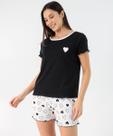 Pijama Feminino Estampa Coração Manga Curta Marisa Pre-66004