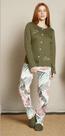 Pijama feminino estampa floral / blusa com botão / ideal para gestantes / tam m / rô_rôupas