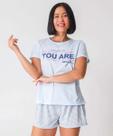 Pijama Feminino Estampa Frase Marisa Azul-88077 Pijama Feminino Estampa Frase Marisa Azul-88077