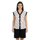 Pijama Feminino Estampado Alça Pescador Gola V Blusa Botão Bermuda Senhora Grávida Dormir